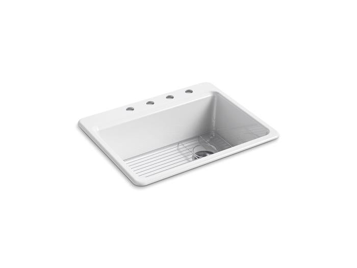 Kohler - Riverby 27 Inch Top-Mount Single-Bowl Kitchen Sink - 4-Hole