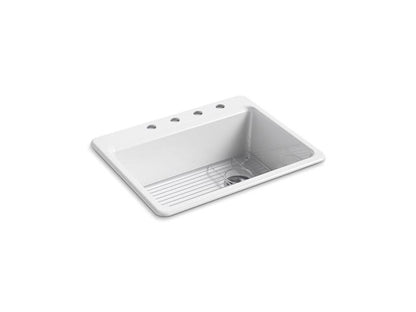 Kohler - Riverby 27 Inch Top-Mount Single-Bowl Kitchen Sink - 4-Hole