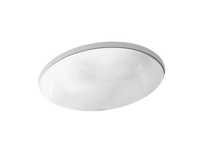 Kohler - Sartorial Herringbone Caxton 19-1/4 Inch Oval Undermount Bathroom Sink, No Overflow