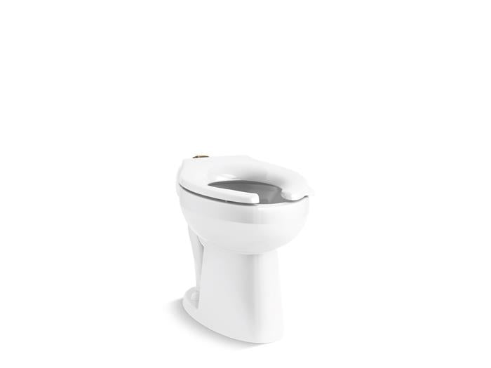 Kohler - Highcliff Ultra Floor-Mount Top Spud Antimicrobial Flushometer Bowl With Bedpan Lugs