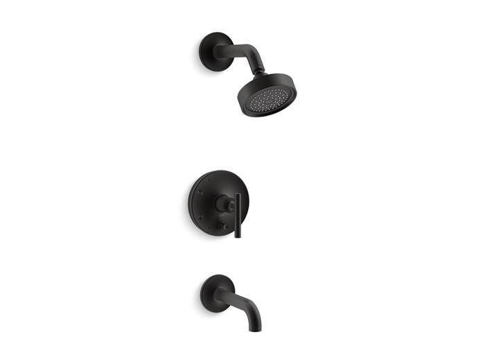 Kohler - Purist Rite-Temp Bath And Shower Trim Kit With Push-Button Diverter And Lever Handle, 2.5 Gpm