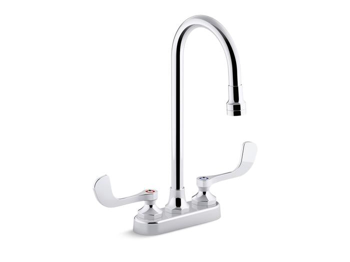 Kohler - Triton Bowe 1.0 Gpm Centerset Bathroom Sink Faucet With Laminar Flow, Gooseneck Spout And Wristblade Handles