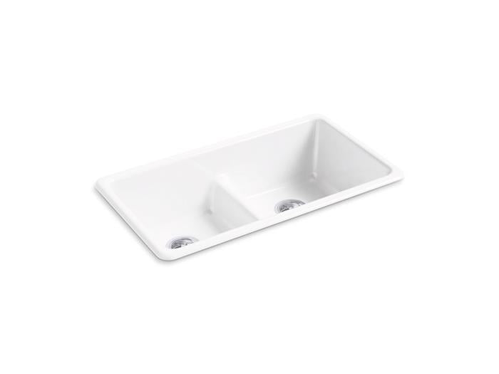 Kohler - Iron/Tones Smart Divide 33 Inch Top/Undermount Double-Bowl Kitchen Sink