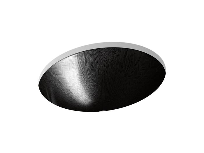 Kohler - Sartorial Herringbone Caxton 19-1/4 Inch Oval Undermount Bathroom Sink, No Overflow - Black Black
