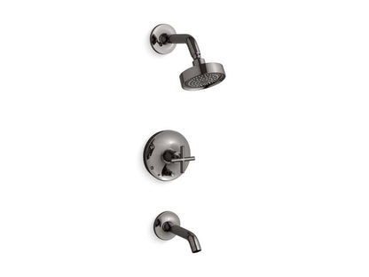 Kohler - Purist Rite-Temp Bath And Shower Trim Kit With Push-Button Diverter And Cross Handle, 2.5 Gpm
