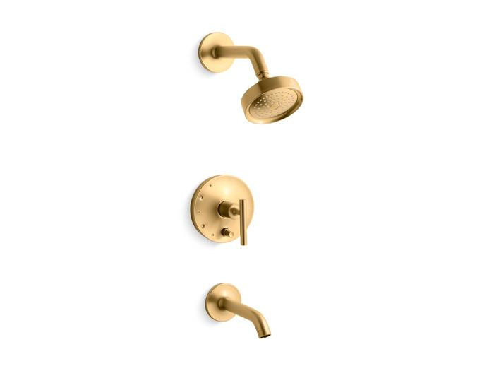 Kohler - Purist Rite-Temp Bath And Shower Trim Kit With Push-Button Diverter And Lever Handle, 2.5 Gpm