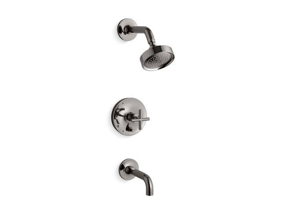Kohler - Purist Rite-Temp Bath And Shower Trim Kit With Push-Button Diverter And Cross Handle, 2.5 Gpm