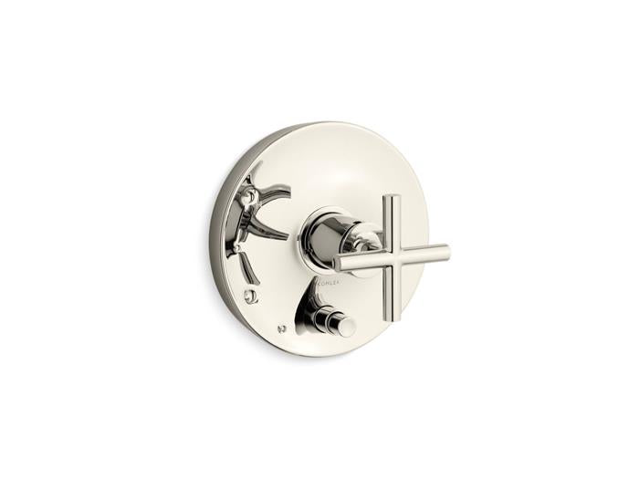 Kohler - Purist Rite-Temp Valve Trim With Push-Button Diverter And Cross Handle