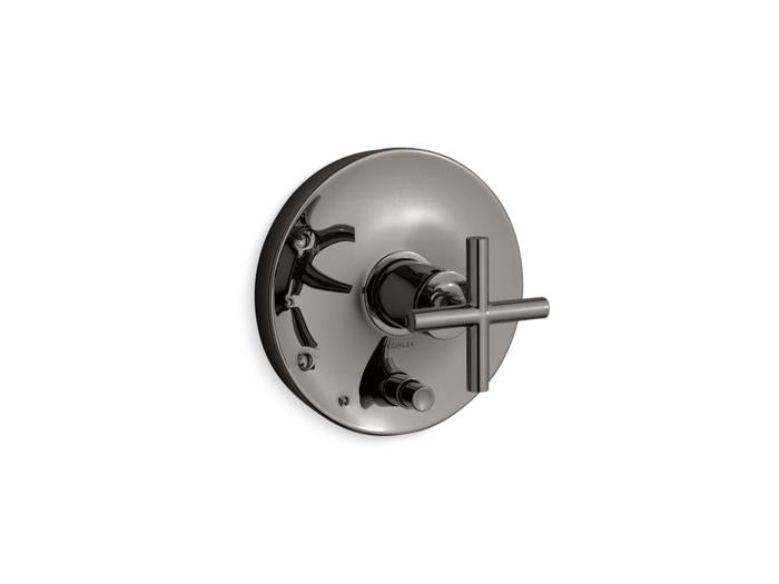 Kohler - Purist Rite-Temp Valve Trim With Push-Button Diverter And Cross Handle