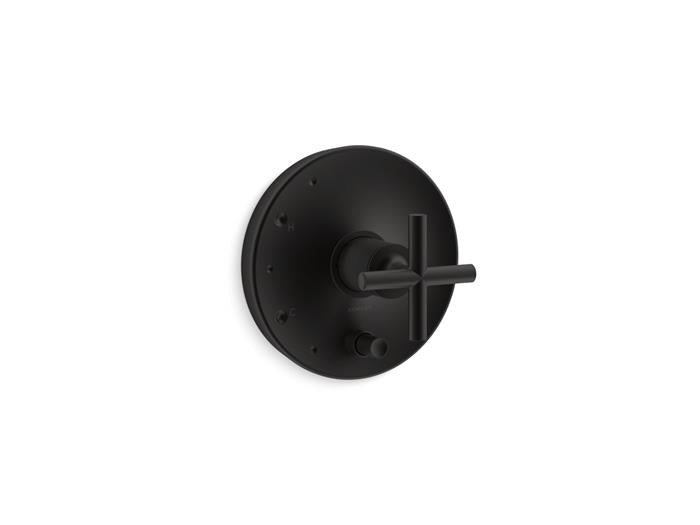 Kohler - Purist Rite-Temp Valve Trim With Push-Button Diverter And Cross Handle