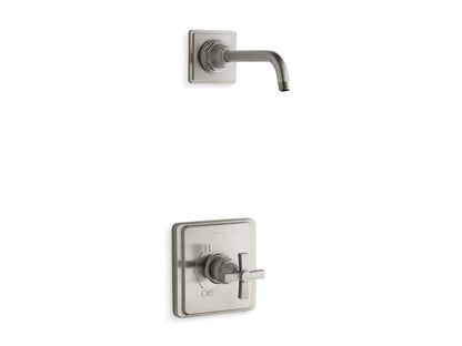Kohler - Pinstripe Rite-Temp Shower Trim Kit With Cross Handle, Without Showerhead