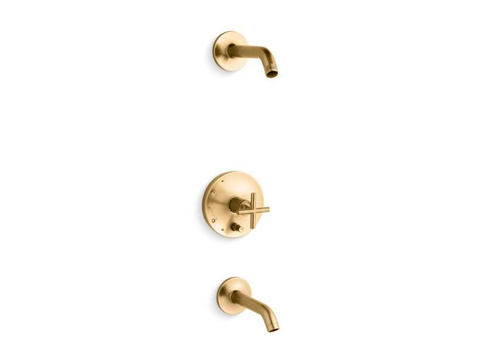 Kohler - Purist Rite-Temp Bath And Shower Trim Kit With Push-Button Diverter And Cross Handle