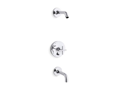 Kohler - Purist Rite-Temp Bath And Shower Trim Kit With Push-Button Diverter And Cross Handle