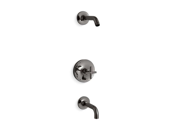 Kohler - Purist Rite-Temp Bath And Shower Trim Kit With Push-Button Diverter And Cross Handle