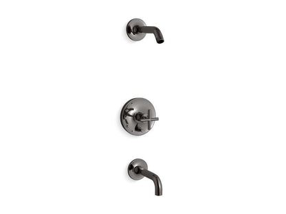 Kohler - Purist Rite-Temp Bath And Shower Trim Kit With Push-Button Diverter And Cross Handle