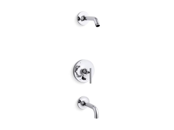 Kohler - Purist Rite-Temp Bath And Shower Trim Kit With Push-Button Diverter And Lever Handle