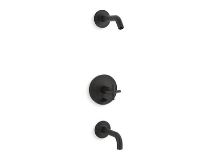Kohler - Purist Rite-Temp Bath And Shower Trim Kit With Push-Button Diverter And Cross Handle