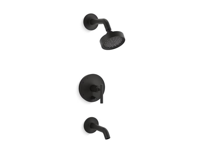 Kohler - Purist Rite-Temp Bath And Shower Trim Kit With Push-Button Diverter And Lever Handle, 1.75 Gpm
