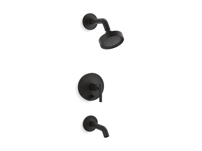 Kohler - Purist Rite-Temp Bath And Shower Trim Kit With Push-Button Diverter And Lever Handle, 1.75 Gpm