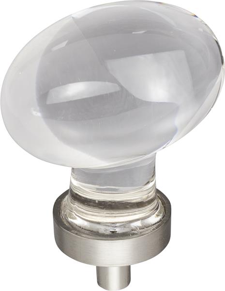 Jeffrey Alexander - 1-5/8 Inch Overall Length Football Glass Harlow Cabinet Knob
