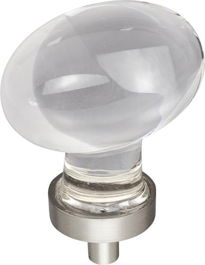 Jeffrey Alexander - 1-5/8 Inch Overall Length Football Glass Harlow Cabinet Knob
