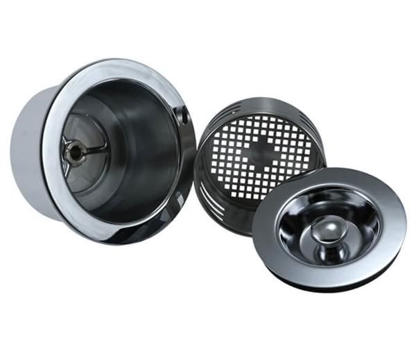 Mountain Plumbing - 3-in-1 - 3-1/2 Inch Kitchen Sink Strainer with Stopper Lid and Lift-Out Basket