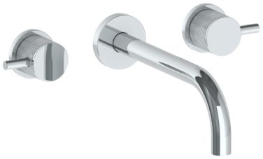 Watermark - Titanium Wall Mounted 3 Hole Lavatory Set with 8 3/4 Inch Spout