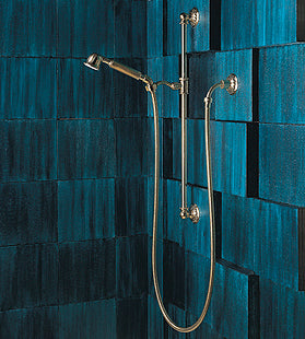 Herbeau - Pompadour Shower Combination on Sliding Bar with Wall Elbow