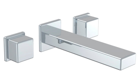 Phylrich - Wall Tub Set Trim Only Cube Handles
