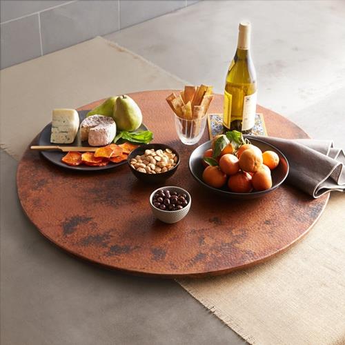 Native Trails - 30 Inch Lazy Susan Hammered Copper Turntable in Tempered