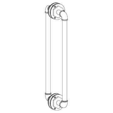 Watermark - Elan Vital 6 Inch double shower door pull/ glass mount towel bar