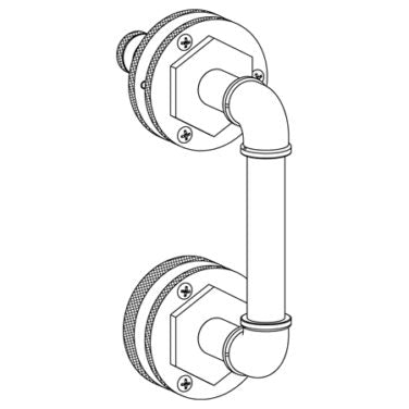 Watermark - Elan Vital 6 Inch shower door pull with knob/ glass mount towel bar with hook