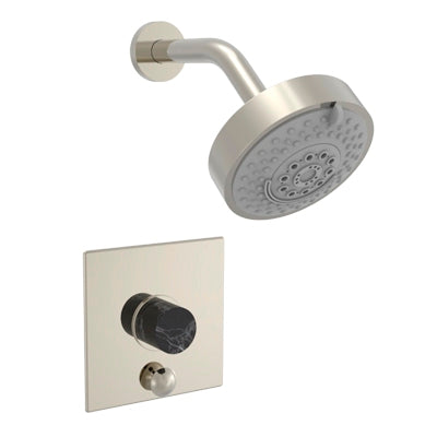 Phylrich - Pressure Balance Shower & Diverter Set Marble Handle Trim Only, Square Plate
