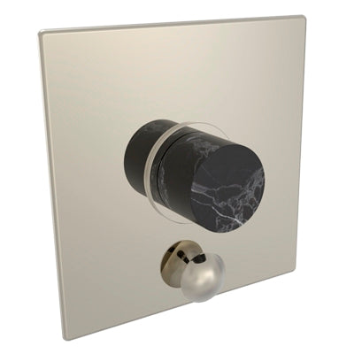 Phylrich - Pressure Balance Square Shower Plate w/ Diverter & Marble Handle Trim Only