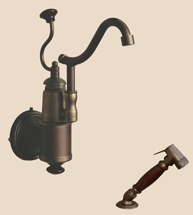 Herbeau - De Dion Wall Mounted Single Lever Mixer with Ceramic Disc Cartridge and Deck Mounted Handspray