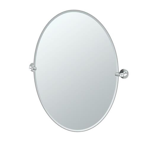 Gatco - Cafe 32 Inch H Frameless Oval Mirror, Chrome