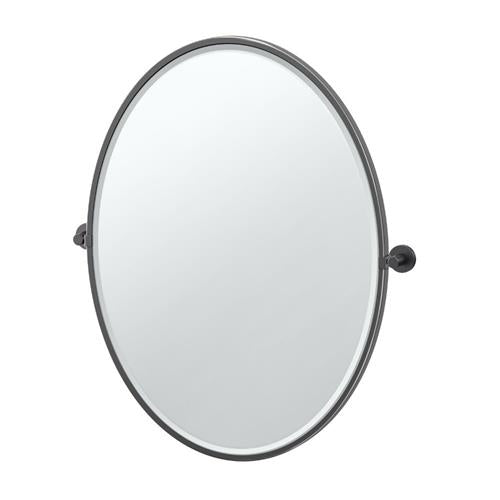 Gatco - Reveal 33 Inch H Framed Oval Mirror, Matte Black