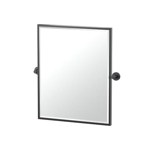Gatco - Reveal 25 Inch H Framed Rectangle Mirror, Matte Black