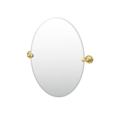 Gatco - Designer II 26.5 Inch H Frameless Oval Mirror Brushed Brass