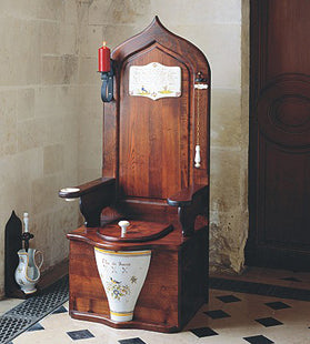 Herbeau - Dagobert Wooden Toilet Throne with Full Set of Accessories