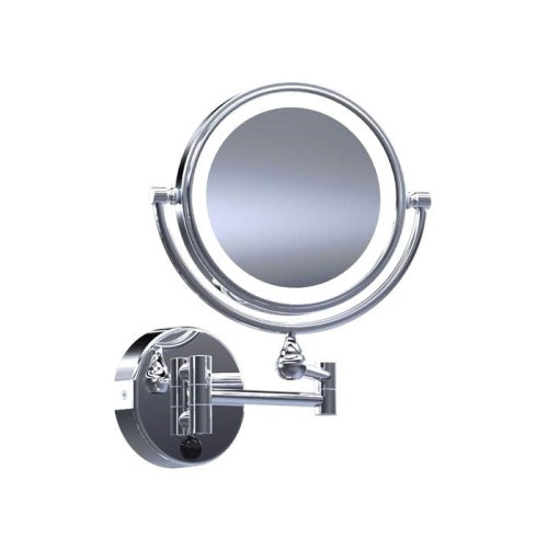 Baci by Remcraft - Basic round double arm reversible wall mirror 1X by 5X