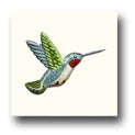 Ceramic Tile Trends - Hummingbirds / Matte Crema Background