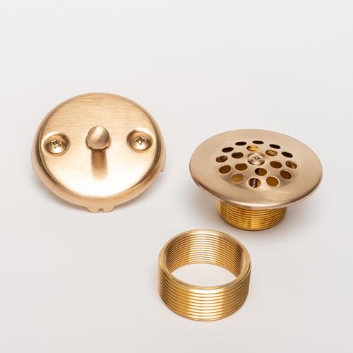 Trim By Design - Dome Strainer Bathtub Drain Plug and Trip Lever Faceplate Kit