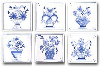 Ceramic Tile Trends - Flower Baskets (6 Decors Assorted)