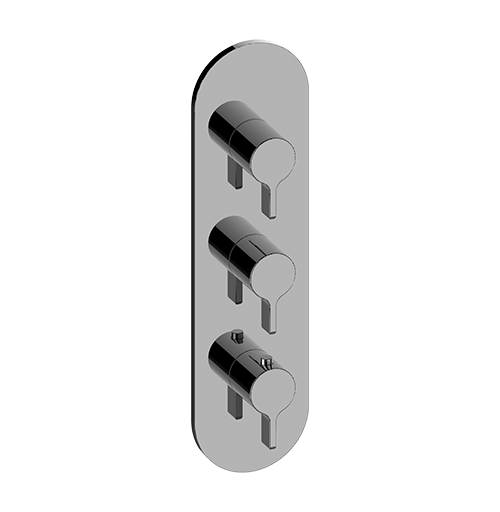 Graff - M-Series Square 3-Hole Trim Plate with Terra Handles