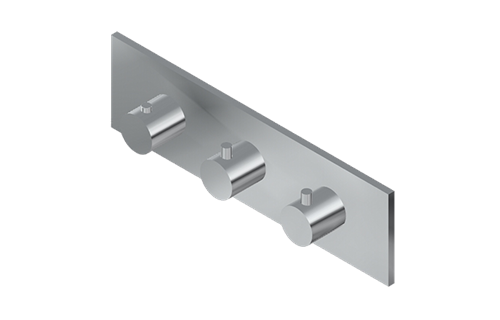 Graff - M-Series Square 3-Hole Trim Plate with Round Handles