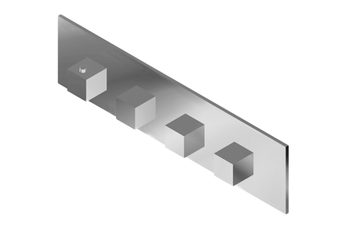 Graff - M-Series Square Thermostatic 4-Hole Trim Plate w/Square Handle