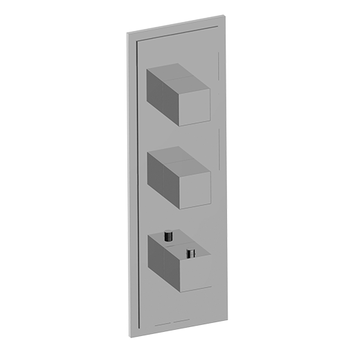 Graff - M-Series Transitional Square 3-Hole Trim Plate with Square Handles