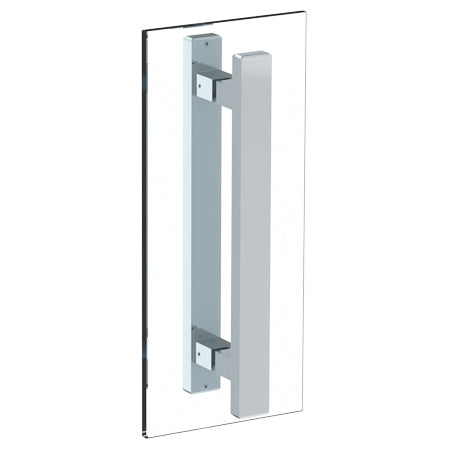 Watermark - Rectangular 12 Inch Double Shower Door Pull/Glass Mount Towel Bar