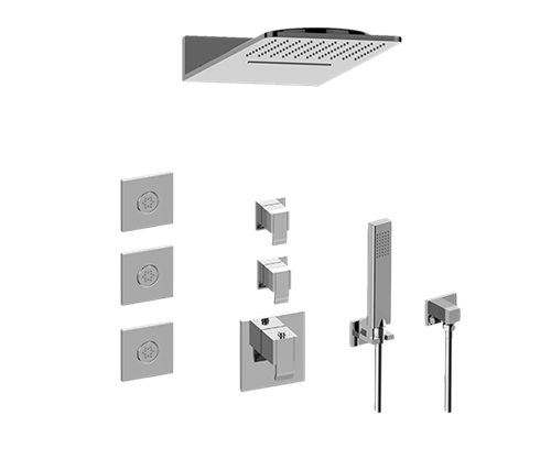 Graff - Full Square Thermostatic Shower System - Trim
